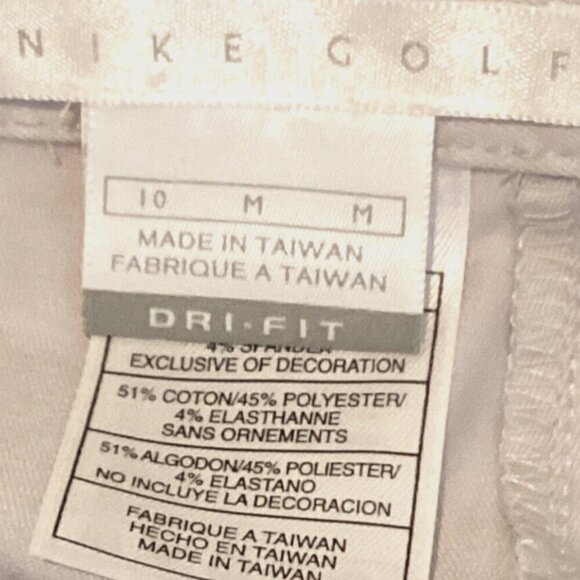 Nike Golf Dri-Fit Skirt 3-Pocket Front Pleat 10/M Light Khaki Beige Modesty 295G - Picture 7 of 9